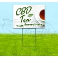 thumbnail image 1 of CBD Tea Served Here (18" x 24") Yard Sign, Includes Metal Step Stake, 1 of 6