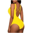 thumbnail image 3 of Bathing Suit For Women- "Women's Chic Neck Swimsuit Color Straps Open Back Triangle Design", Bikini Femme, 3 of 5