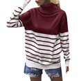 thumbnail image 2 of Vedolay Sweater Womens 2023 Oversized Sweater Long Sleeve Neck Loose Ribbed Tops,Red S, 2 of 3