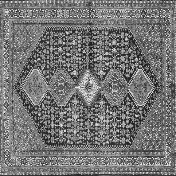 Ahgly Company Indoor Square Persian Gray Traditional Area Rugs, 5' Square