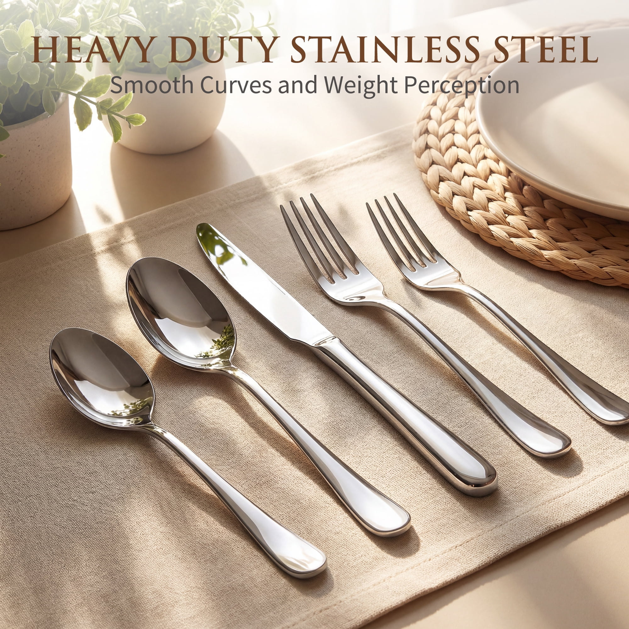 Kikcoin 49-Piece Stainless Steel Flatware Set for 8 photo 5