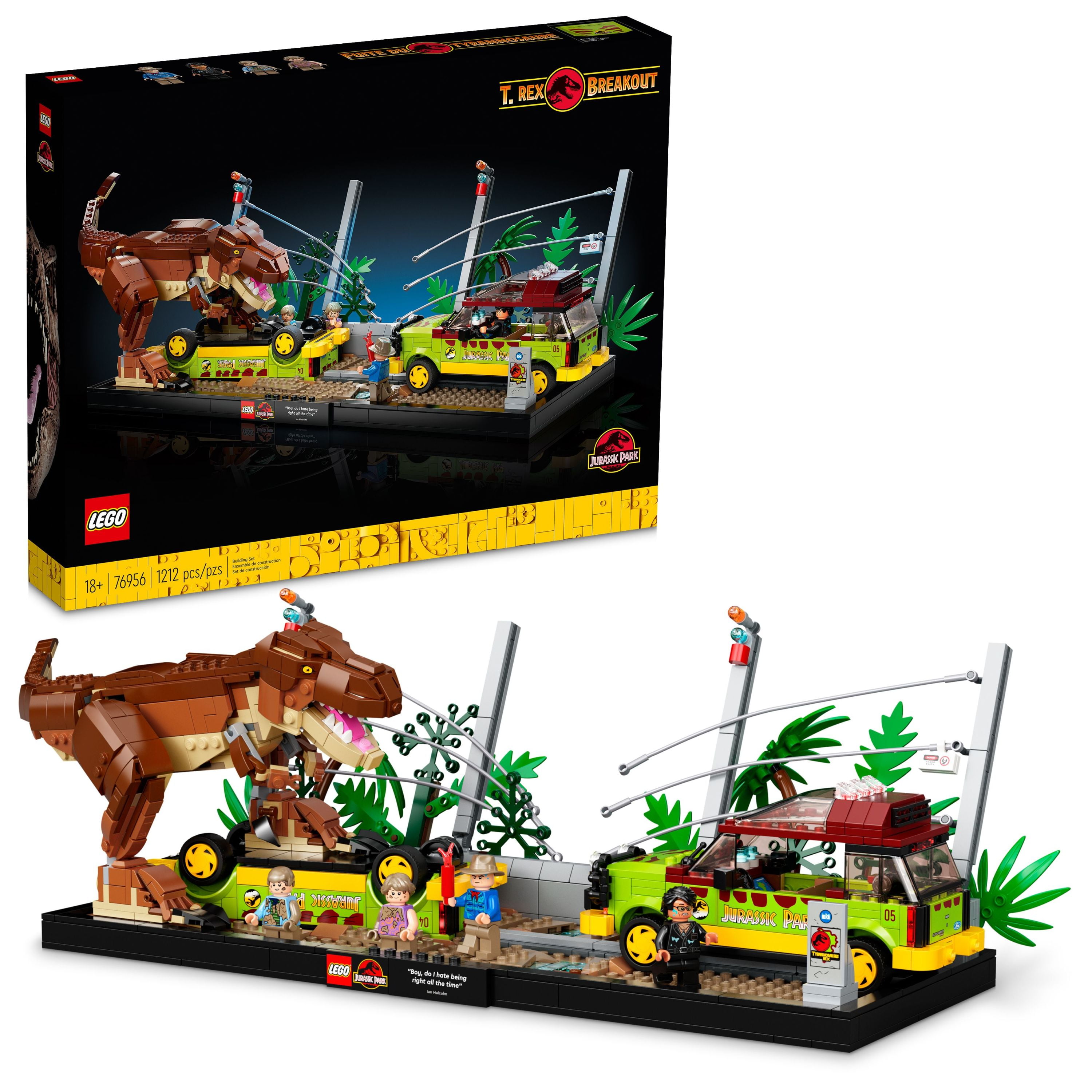 Lego Jurassic Park T. Rex Breakout 76956 Dinosaur Model Kit With 2 Ford  Explorer Cars And 4 Minifigures, Nostalgic 90'S Movie Gift Idea For Adults  And Teens - Walmart.com