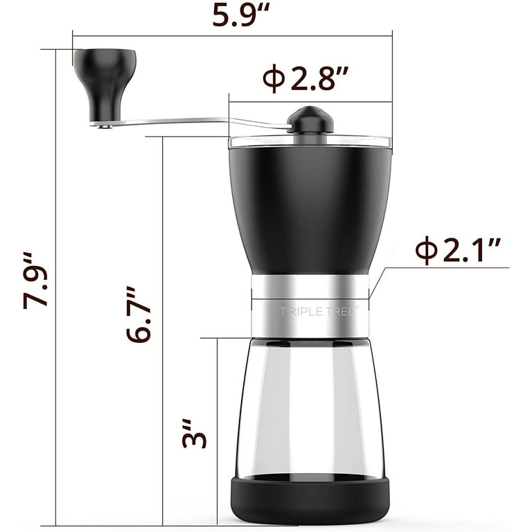 Manual coffee grinder kitchen gadgets with glass storage tank portable and  reusable creative burr quiet