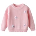 thumbnail image 2 of lnmuld Sweaters for Hand Embroidered Floral Knit Sweater for Girls Soft Yarn Pullover Top for Toddlers and Cozy Winter Wear Festive Holiday Outfit Size:5-6 Years, 2 of 8