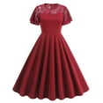 thumbnail image 2 of Daiosportswear Women'S formal Wedding Guest Dress Ruffle Bridesmaid Dress Flutter Sleeve Prom Dresses for Teens,Women'S Short-Sleeved Dress Wine 8(L), 2 of 8