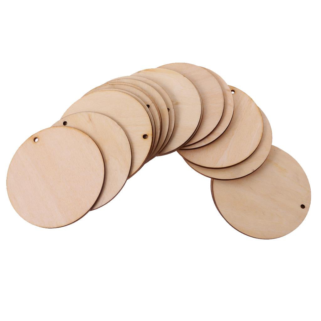 100x Wooden Round Unfinished Blank Scrapbooking Wedding Party Gift Tags 30mm 