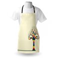 thumbnail image 3 of Tree Apron Natural Theme Design Vector Illustration of a Colorful Tree and the Leaves, Unisex Kitchen Bib Apron with Adjustable Neck for Cooking Baking Gardening, Eggshell and Yellow, by Ambesonne, 3 of 3