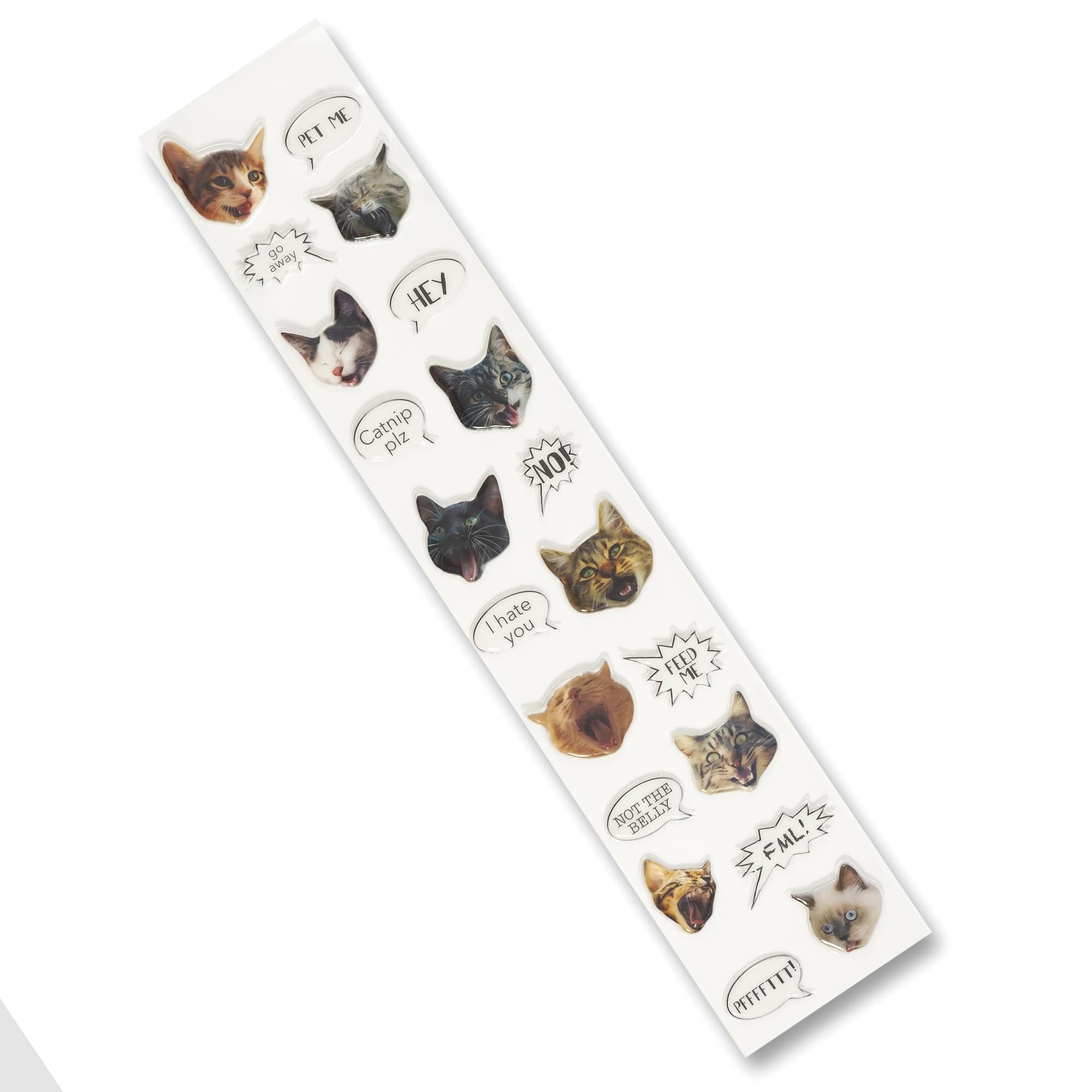 Puffy Adorable Cat Stickers For Note Book & Journal Decorations | Sheet of 20