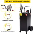 thumbnail image 3 of Portable 40 Gallon Gas Caddy with Pump Gasoline Tank Fuel Storage Tank with 2 Wheels, 3 of 9