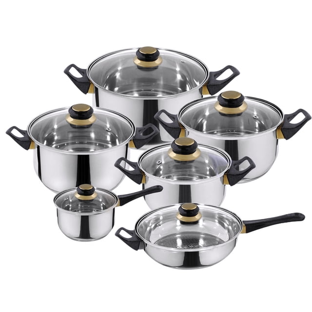 Batería De Cocina Aquila 12 Piezas Acero Inoxidable