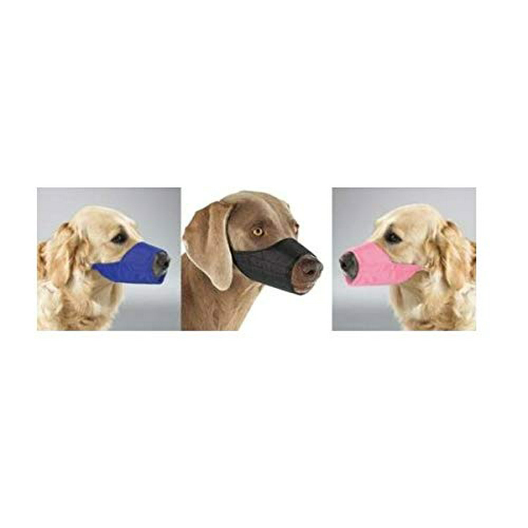 MPP Large Breed Dog Muzzles Soft Nylon Lined Protection Choose Black Blue or Pink Size 4XL Blue Walmart