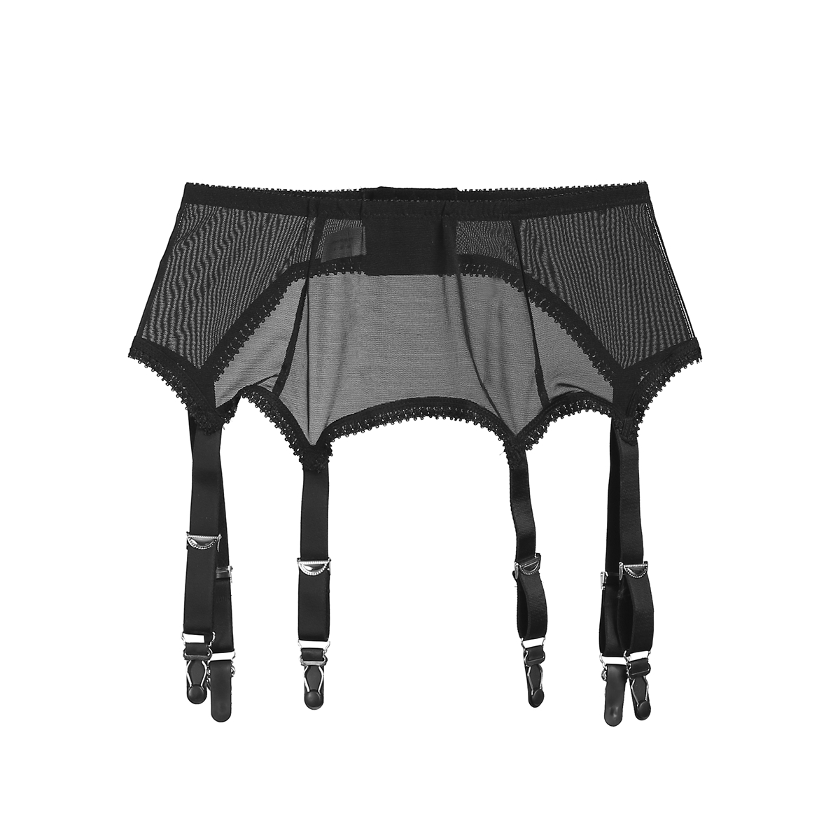 Merqwadd Women High Waist Garter Belt Mesh Suspender Belt 6 Straps Garter Belt