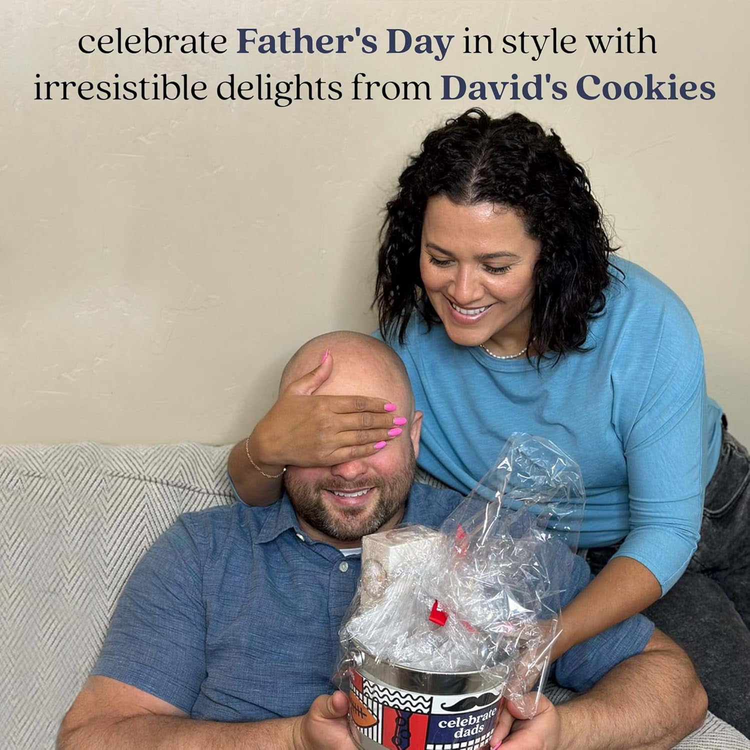 David’s Cookies Father's Day Assorted Cookies Gift Bucket, Freshly Baked Sweet Snacks, 1.3 lbs