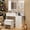 5 Drawers Table & Stool, variant on Makeup Vanity Desk with Mirror amd LED Lights, White Vanity Table with Charging Station, 3 Open Storage Shelves & 4 Drawers, Dressing Table with 3 Color Modes & Adjustable Brightness for Bedroom