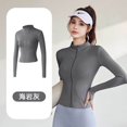 thumbnail image 1 of Workout Jackets for Women With Thumb Holes Full Zip Reflective Athletic Running Track Jacket Slim Fit Yoga Jacket, 1 of 2