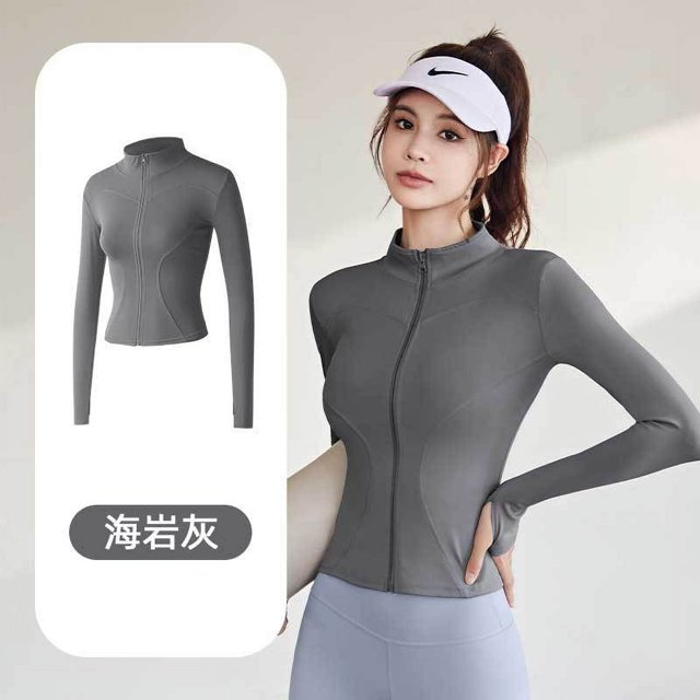 Workout Jackets for Women With Thumb Holes Full Zip Reflective Athletic Running Track Jacket Slim Fit Yoga Jacket