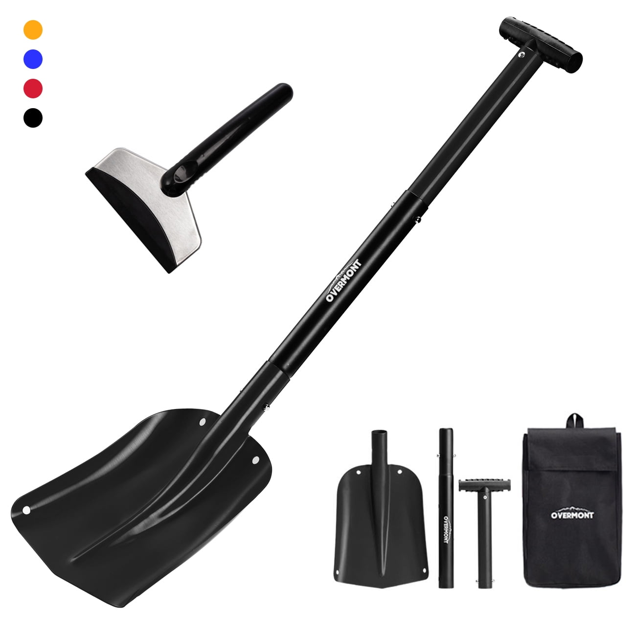 Overmont 32" Folding Emergency Snow Shovel 3 Piece Aluminum Lightweight