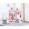 thumbnail image 3 of SalonMore Kids Dress up Storage with Mirror and Storage Bin,Kids Armoire Dresser with 2 drawers, Costume Closet for Kids, Pretend Storage Closet for Child,Costume Storage Dresser Pink, 3 of 7