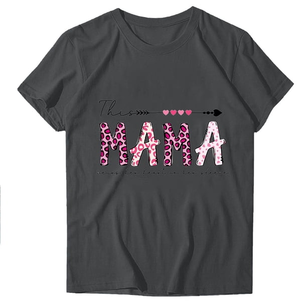 Blusas de Manga Corta para las Mujeres Divertido Impreso Cuello Redondo Tee, Vintage Humor Gráfico Blusas de Primavera para las Mujeres
