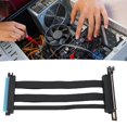 thumbnail image 1 of PCIE 5.0 Riser Cable, PCIE 5.0 X16 GPU Extension Cable Fit for RTX 4090 Ti, for PC Cases, AI Applications, Servers, Tight Space ITX, Water Cooling Systems., 1 of 7