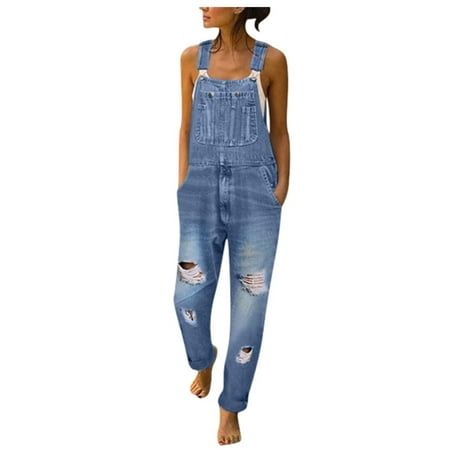 

Women s Washed Denim Bib Jeans Overalls Casual Ripped Denim Jumpsuits Rompers Hot6s4486581