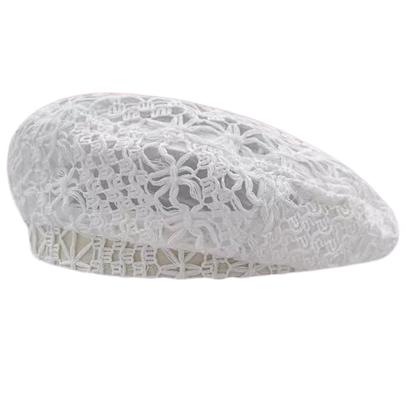 Crocheted Hat Women Beret Hat Knitted Hat Cotton French Artist Hat Hollowed Out Fashion Accessory