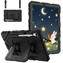 Fintie Case for Samsung Galaxy Tab S10 Lite/ S10 FE/ S9 FE 10.9 Inch/Tab S9 11 Inch, Fully-Body Rugged Heavy Duty Shockproof Protective Case with Kickstand & Shoulder Strap for Kids, Black