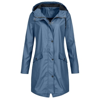 Women's Military Safari Cropped Denim Jacket - Lightweight Oversized Utility Coat With Bellows Pockets & Drawstring