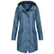 thumbnail image 1 of Chaqueta de Lluvia de Color Sólido Para Mujer Abrigo Largo Impermeable A Prueba de Viento Con Capucha Para Exteriores, 1 of 4
