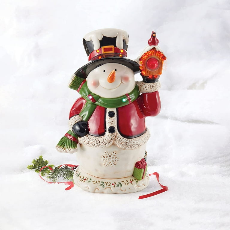 Pfaltzgraff Winterberry 19-inch Snowman with LED Light Cookie Jar