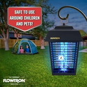 Flowtron Electric Bug Zapper Outdoor Insect Killer Lantern, 1/2 Acre Coverage, 15W UV Light, Black