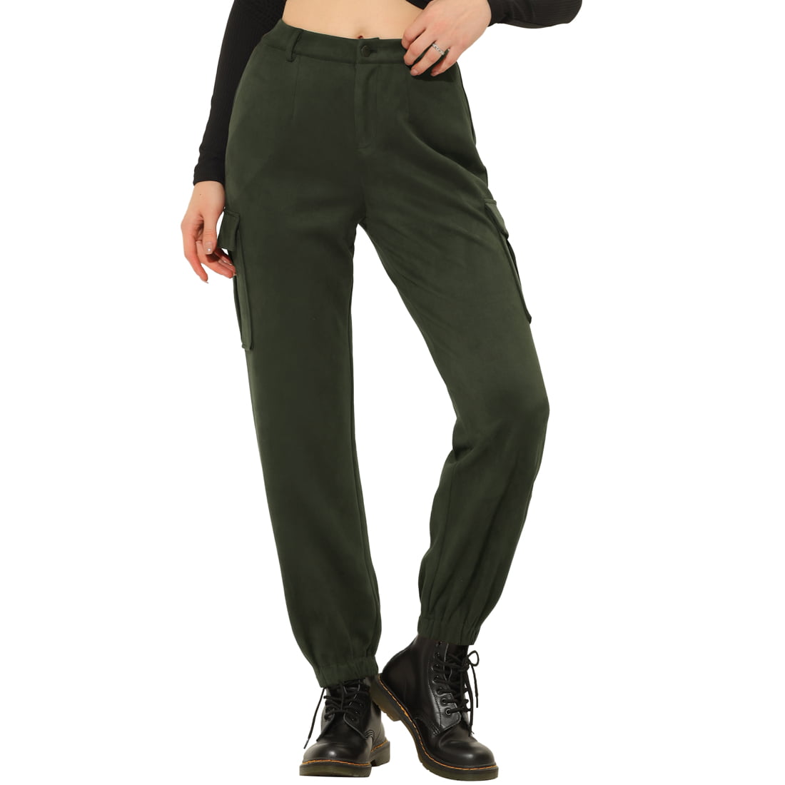 Linen Elastic Waist Cargo Pants For Women | Baci Fashion