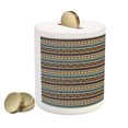 thumbnail image 2 of Boho Piggy Bank, Geometric Composition with Bullseye Circles Triangles and Rhombuses Pattern, Ceramic Coin Bank Money Box for Cash Saving, 3.6" X 3.2", Multicolor, by Ambesonne, 2 of 4