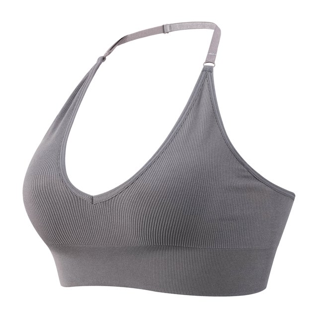 Sujetador sin costuras con copa triangular sexy en V profundo, cuello ajustable, espalda de belleza, ropa interior cómoda e informal