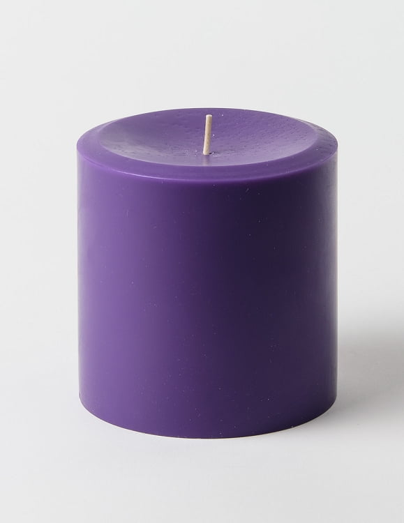 4" x 4" Purple Pillar Candles (Set of 3)