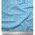 thumbnail image 1 of Soimoi Blue Poly Georgette Fabric Hanging Star Party Fabric Prints By Yard 42 Inch Wide, 1 of 3