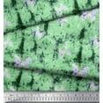 thumbnail image 2 of Soimoi Green Japan Crepe Satin Fabric Insect & Texture Print Fabric by The Yard 42 Inch Wide, 2 of 2