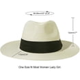 thumbnail image 2 of Harhinhe Sombrero de paja panamá de ala ancha para mujer, sombrero enrollable con hebilla para cinturón, sombrero de playa para sol UPF50+$Sombreros de sol para mujer, verano de ala ancha UV UPF 50+, 2 of 6