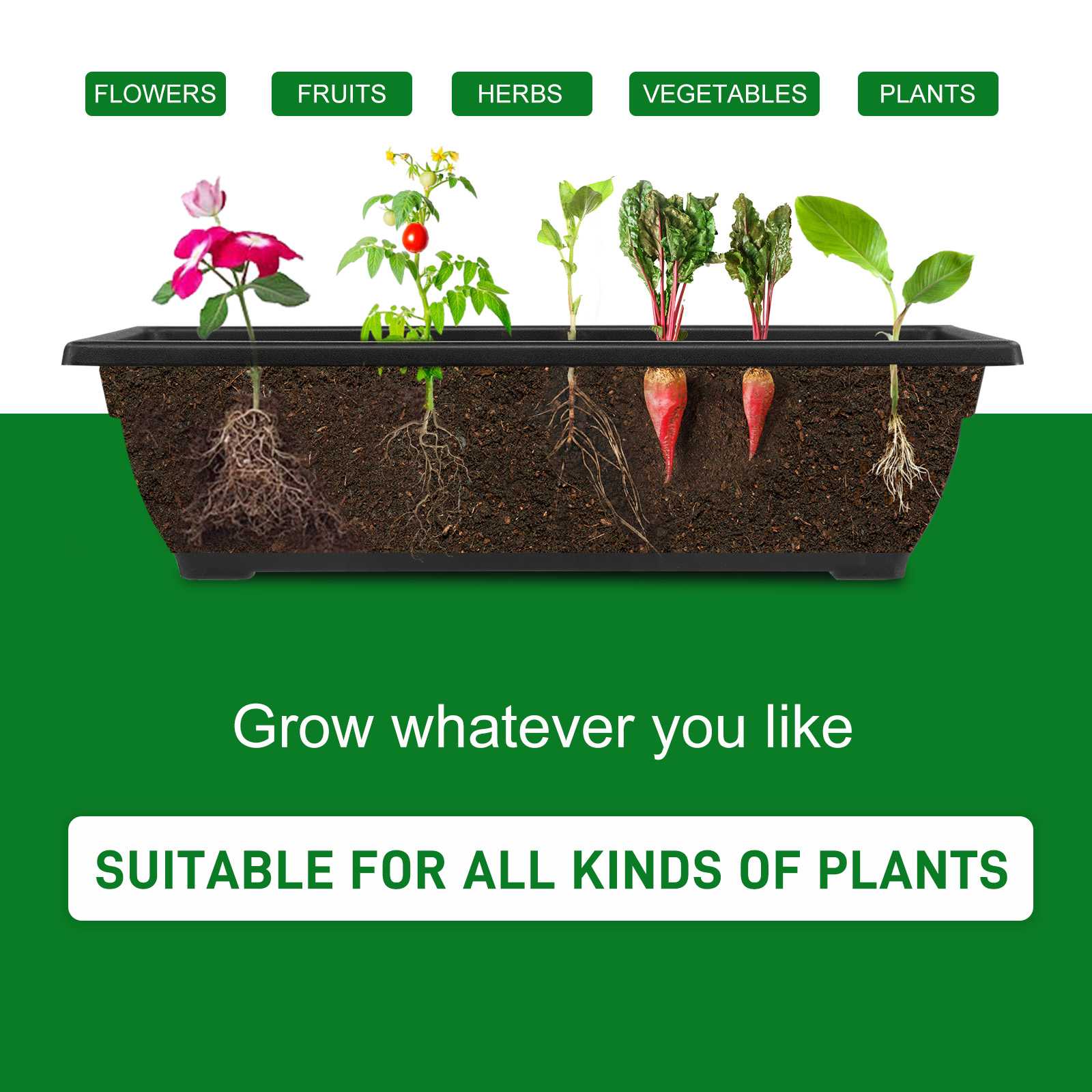 Ktaxon 5-Tier Vertical Garden Bed with Wheels, Freestanding Elevated Planter Box with Drain Holes for Vegetables & Herbs