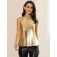 thumbnail image 3 of Camiseta Sin Mangas Con Chaleco Brillante Metálico Brillante Sin Mangas Para Fiesta Y Club Para Mujer Color Oro claro L, 3 of 6