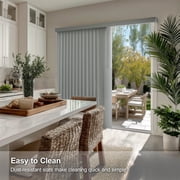 CHICOLOGY Large Vertical Blinds for Indoor Windows, Light Filtering PVC Slats, 78W X 84H, Easy Install, Privacy Shades for Sliding Glass Doors & Living Rooms, Oxford Gray