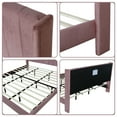 thumbnail image 5 of Tslinn Low Profile Upholstered Platform Bed,King Beds With Pink(Velvet), 5 of 5