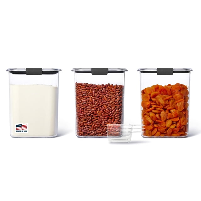 Rubbermaid Brilliance BPA-Free Food Storage Containers with Lids Airtight Kitchen and Pantry Organization Set Includes 3 Containe