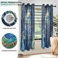 thumbnail image 5 of Peacock and Feather Blackout Curtains 63 inch Length 2 Panels Window Decoration Curtains for Bedroom Living Room, 5 of 6