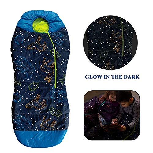 Acecamp Kids Sleeping Bags For Boys Girls Glowinthedark Sleeping Bag