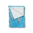 thumbnail image 2 of Gender Reveal Soft Flannel Fleece Throw Blanket, Its a Boy Lettering Mustache Unicorn Pacifier, Cozy Plush for Indoor and Outdoor Use, 50" x 70", Yellow Sky Blue, by Ambesonne, 2 of 5