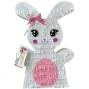 Handcrafted Custom Made White Easter Bunny APinata Easter Party Supplies Easter Birthday Party Rabbit APinata