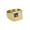 Gold Blue, variant on Men's Stainless Steel Simple Creative Square Solid Matte Finish Glossy Red Crystal Gemstone Inlay Ring Wedding Band Silver Size 8