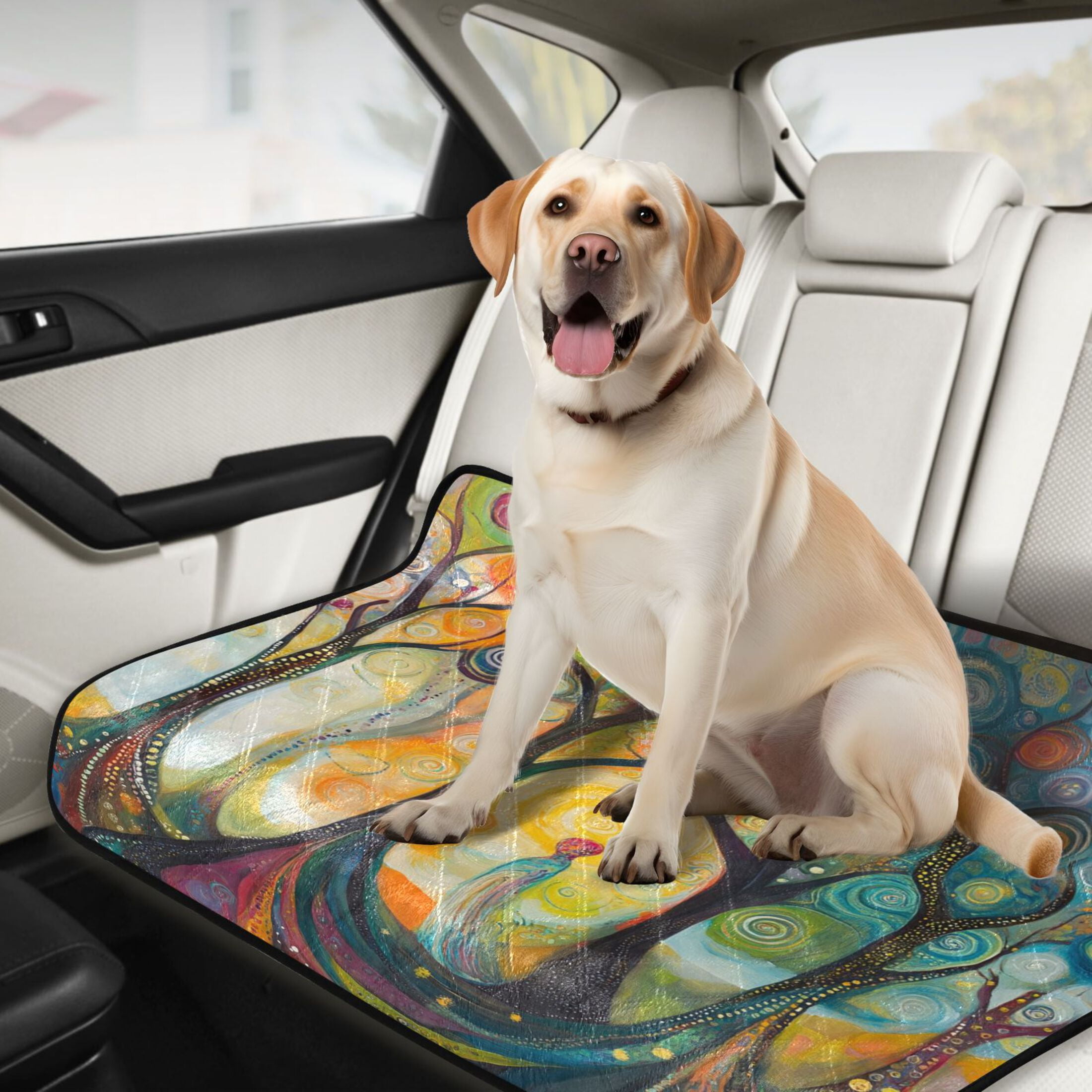 Qxltty Abstract Forest Cat litter Pads Pet Set of 3 Diaper Mats Center Anti-leakage Layer Absorbent Soft and Comfortable