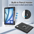 thumbnail image 4 of BMOUO Case for iPad Air 11-inch M4 (2026) / M3 (2025) / M2 (2024), iPad Air 5th (2022) / 4th Generation (2020) 10.9 Inch, Shockproof Protective Cover Case with Built-in Stand / Pencil Holder, Black, 4 of 7
